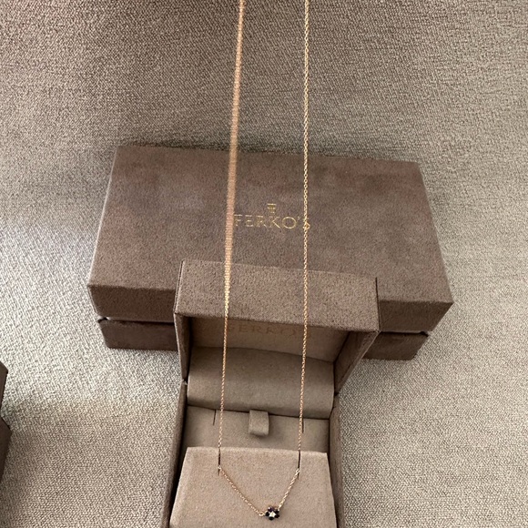 Ferko's Fine Jewelry Blue Sapphire and 14k Rose Gold Necklace 18